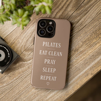 Pilates Phone Case | Eat Clean Pray Sleep Repeat Aesthetic | Wellness Girl Gift