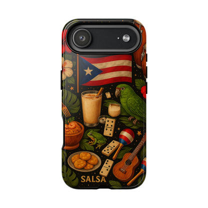 Puerto Rican Culture Phone Case | Boricua Icons Caribbean Aesthetic Tough Protective Case