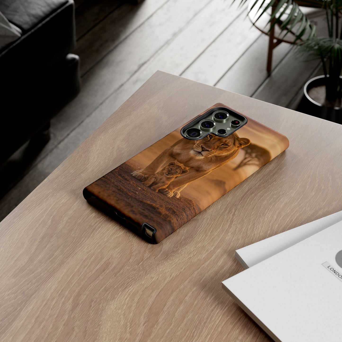 Lioness & Cub Phone Case | Safari Wildlife Tough Case for iPhone & Samsung