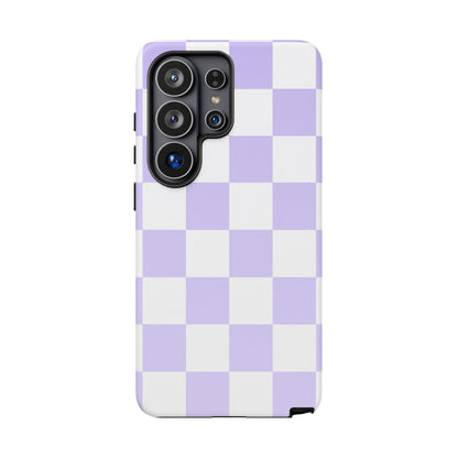 Lavender Checkerboard Phone Case | Pastel Aesthetic Checkered iPhone & Samsung Tough Case