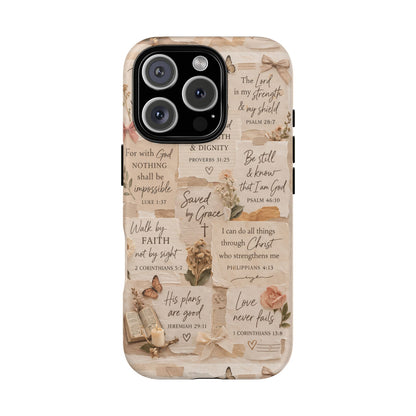 Christian Bible Verse Phone Case | Faith Scripture Aesthetic Floral Christian Case