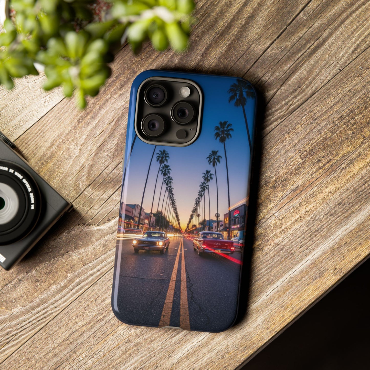 LA Sunset Boulevard Phone Case | Palm Tree Sunset Aesthetic | City Night Tough Case