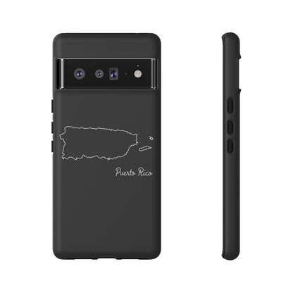 Puerto Rico Outline Phone Case – Minimal Country Map Tough Case (iPhone, Samsung, Pixel)