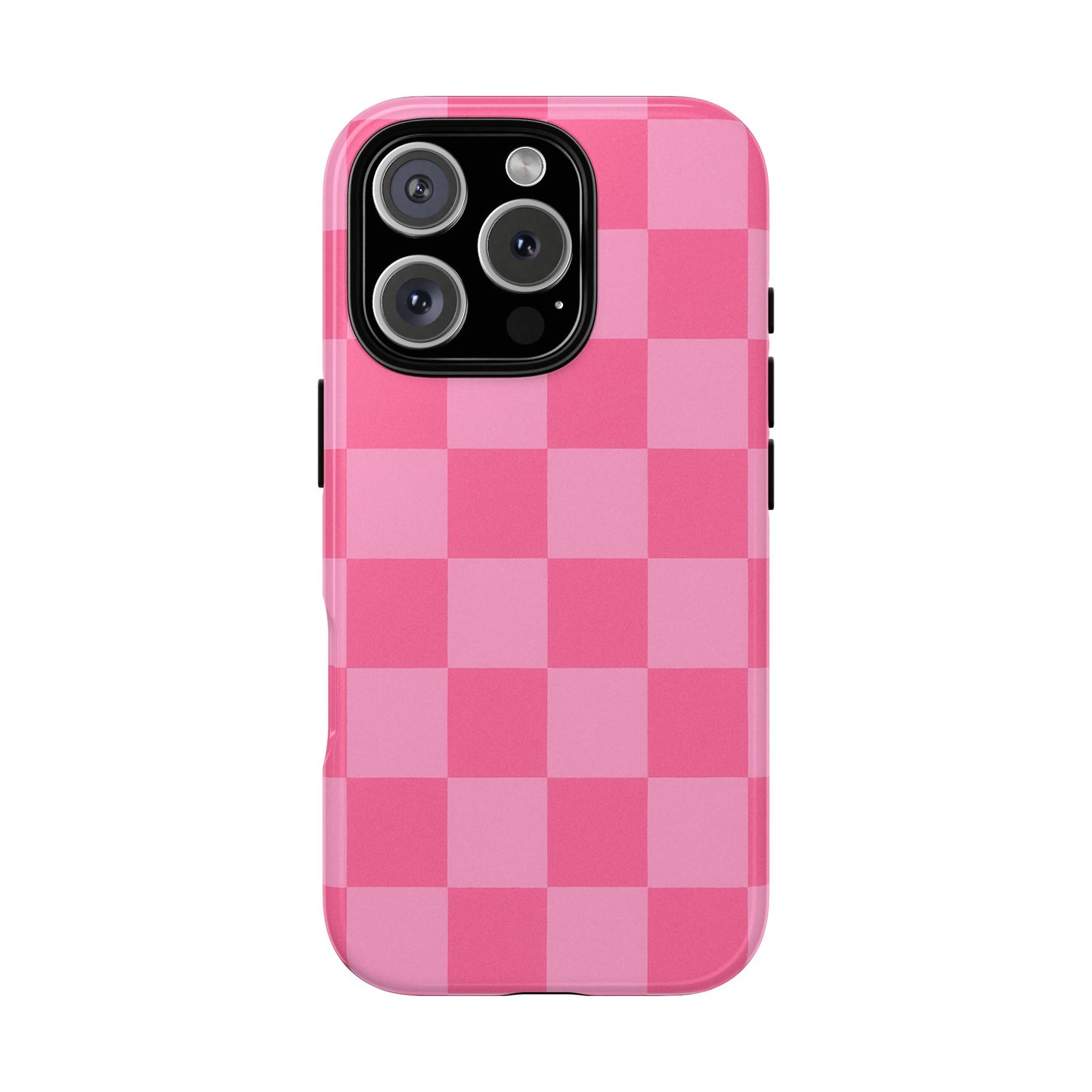 Pink Checkerboard Phone Case – Cute Aesthetic Tough Case for iPhone & Samsung