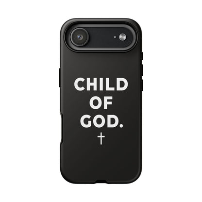 Child of God Phone Case Christian Black Aesthetic Cross Tough Cover