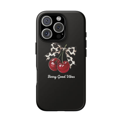 Cherry Cow Print Phone Case | Coquette Bow Aesthetic | Tough Protective Case
