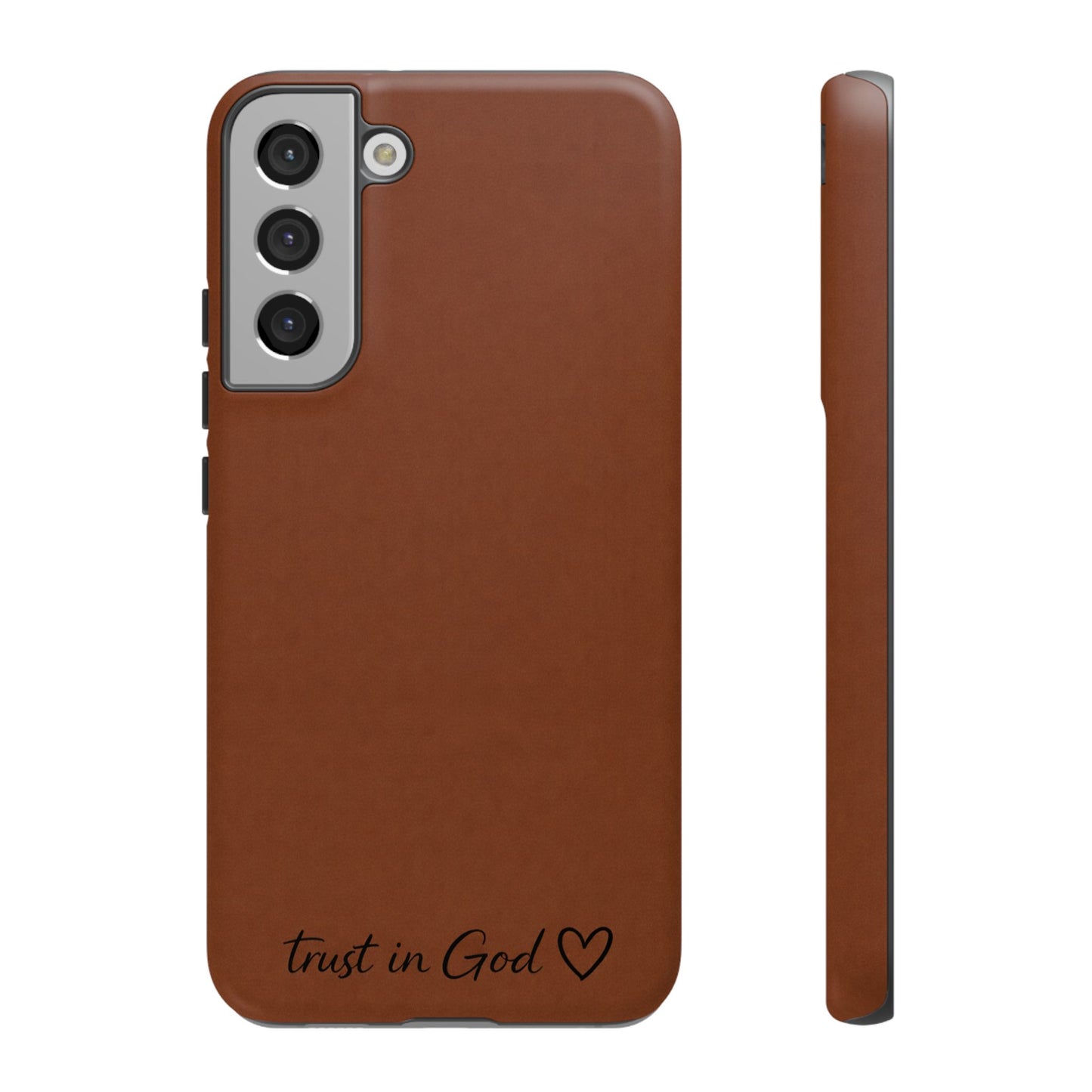 Trust in God Phone Case – Brown Christian Tough Cover