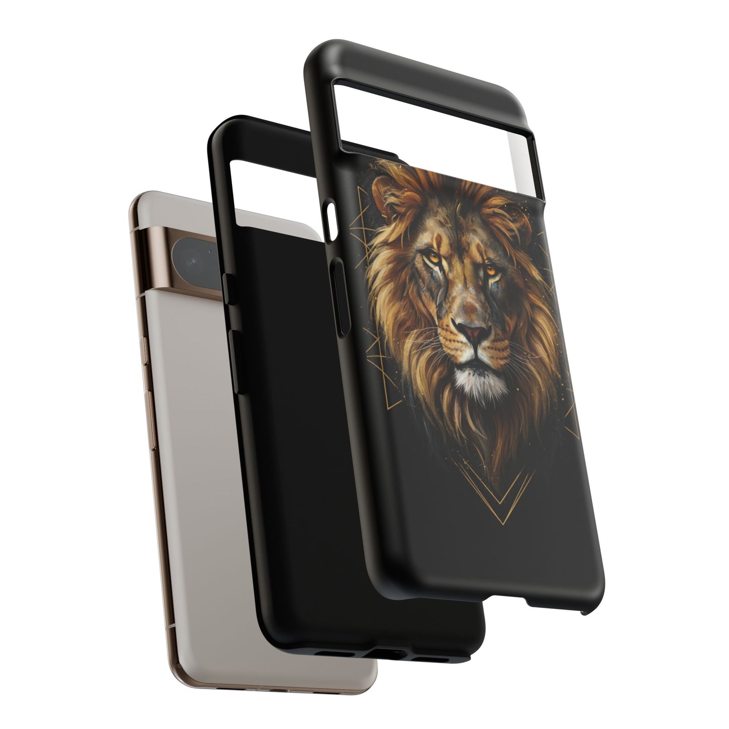Majestic Lion Phone Case – Black Gold Luxury Lion Art Tough Protective Case