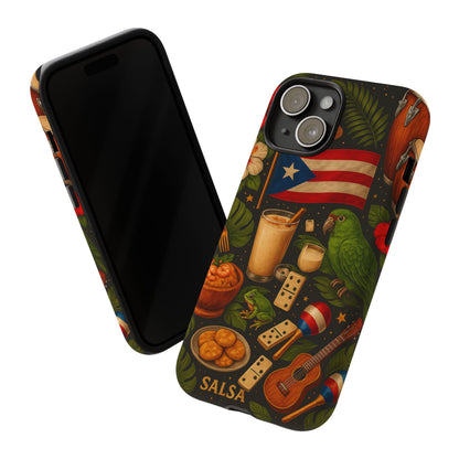 Puerto Rican Culture Phone Case | Boricua Icons Caribbean Aesthetic Tough Protective Case