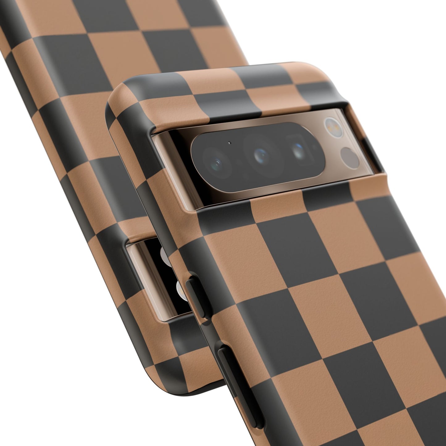 Brown Checkerboard Phone Case | Aesthetic Tough Protective Case