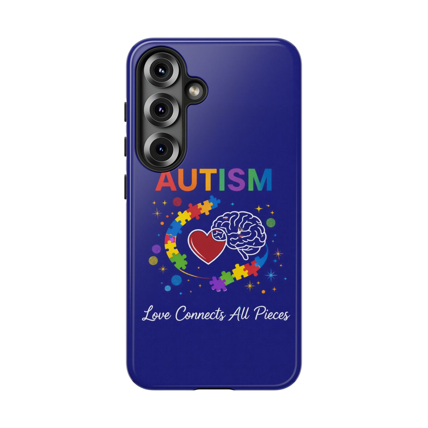 Autism Awareness Tough Case – "Love Connects All Pieces" Phone Case for Iphone, Samsung Galaxy and Pixel