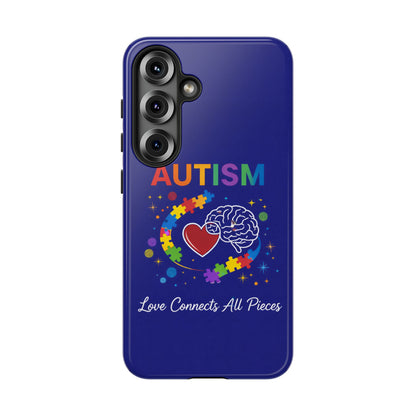 Autism Awareness Tough Case – "Love Connects All Pieces" Phone Case for Iphone, Samsung Galaxy and Pixel