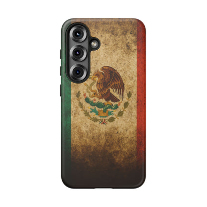 Vintage Mexico Flag Phone Case – Mexican Pride Grunge Flag Aesthetic Tough Case