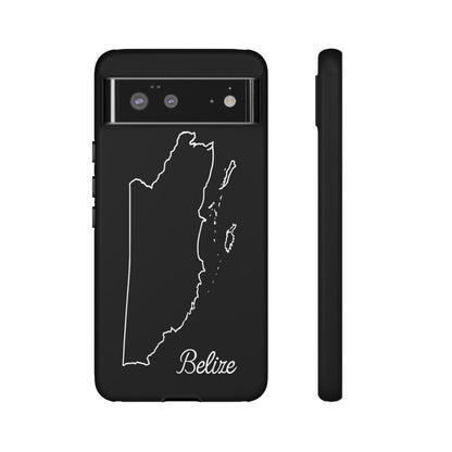 Belize Outline Phone Case – Minimal Country Map Tough Case (iPhone, Samsung, Pixel)