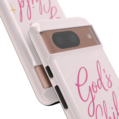 Gods Child Phone Case Christian Pink Aesthetic Tough iPhone Case