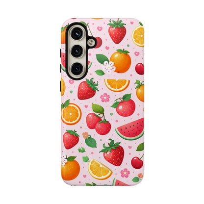 Fruit Phone Case – Tough Shockproof, Strawberry Cherry Citrus Summer Design for Iphone, Samsung Galaxy and Pixel