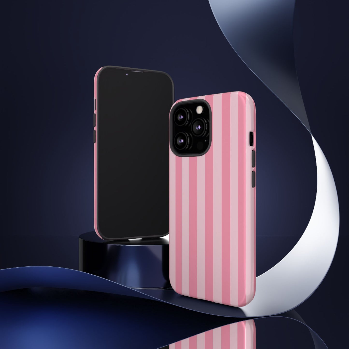 Pink Stripe Phone Case – Pastel Coquette Aesthetic Tough Protective Case