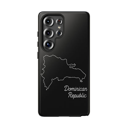 Dominican Republic Outline Phone Case – Minimal Country Map Tough Case (iPhone, Samsung, Pixel)