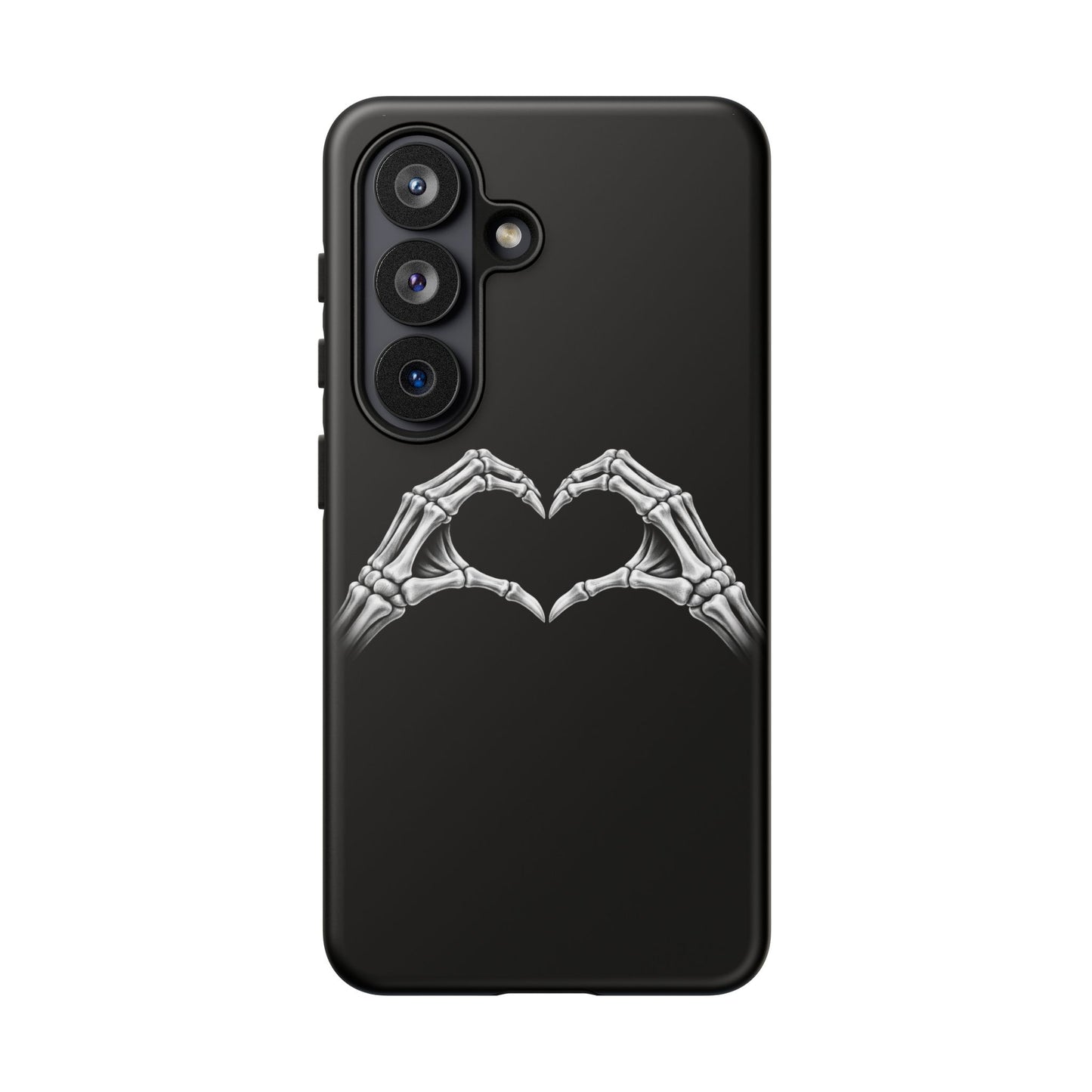 Skeleton Hands Heart Phone Case | Gothic Black Protective Cover