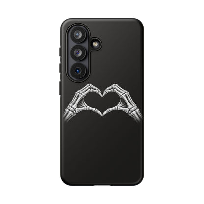 Skeleton Hands Heart Phone Case | Gothic Black Protective Cover