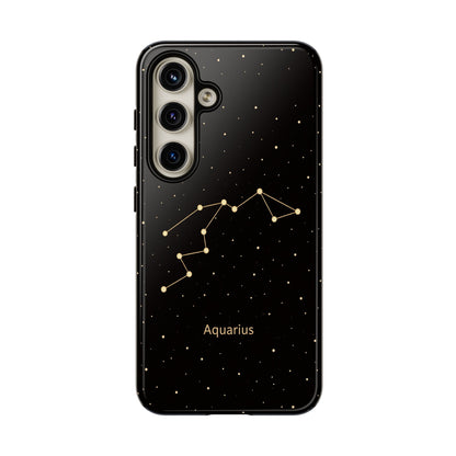 Aquarius Zodiac Constellation Phone Case – Luxe Gold Celestial Cover
