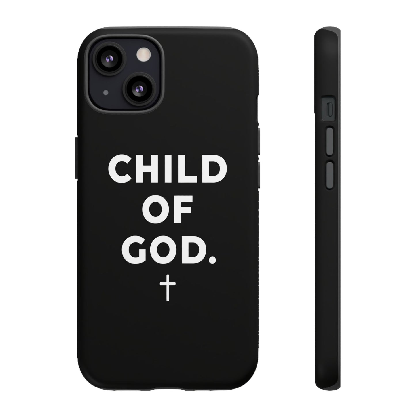 Child of God Phone Case Christian Black Aesthetic Cross Tough Cover