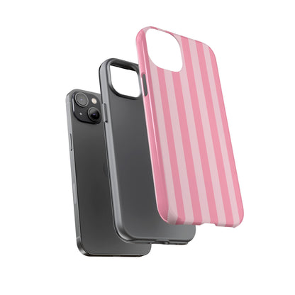 Pink Stripe Phone Case – Pastel Coquette Aesthetic Tough Protective Case