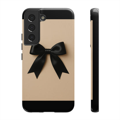 Black Bow Phone Case | Elegant Coquette Bow Design | Chic Neutral Tough Case for iPhone & Samsung