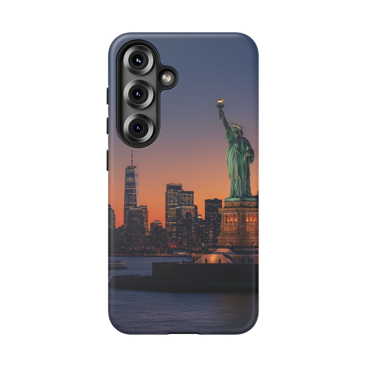 Statue of Liberty Sunset Phone Case – New York City Skyline Travel Aesthetic Tough Case