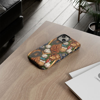 Baseball Gear Collage Phone Case – Vintage Baseball Equipment Sports Tough Case