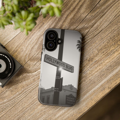 Hollywood Blvd Phone Case | Vintage Los Angeles Street Sign | Black & White LA Aesthetic