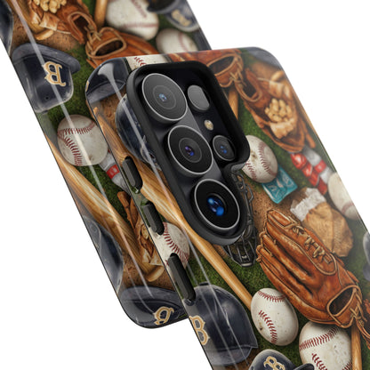 Baseball Gear Collage Phone Case – Vintage Baseball Equipment Sports Tough Case