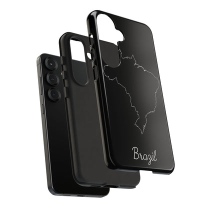 Brazil Outline Phone Case – Minimal Country Map Tough Case (iPhone, Samsung, Pixel)