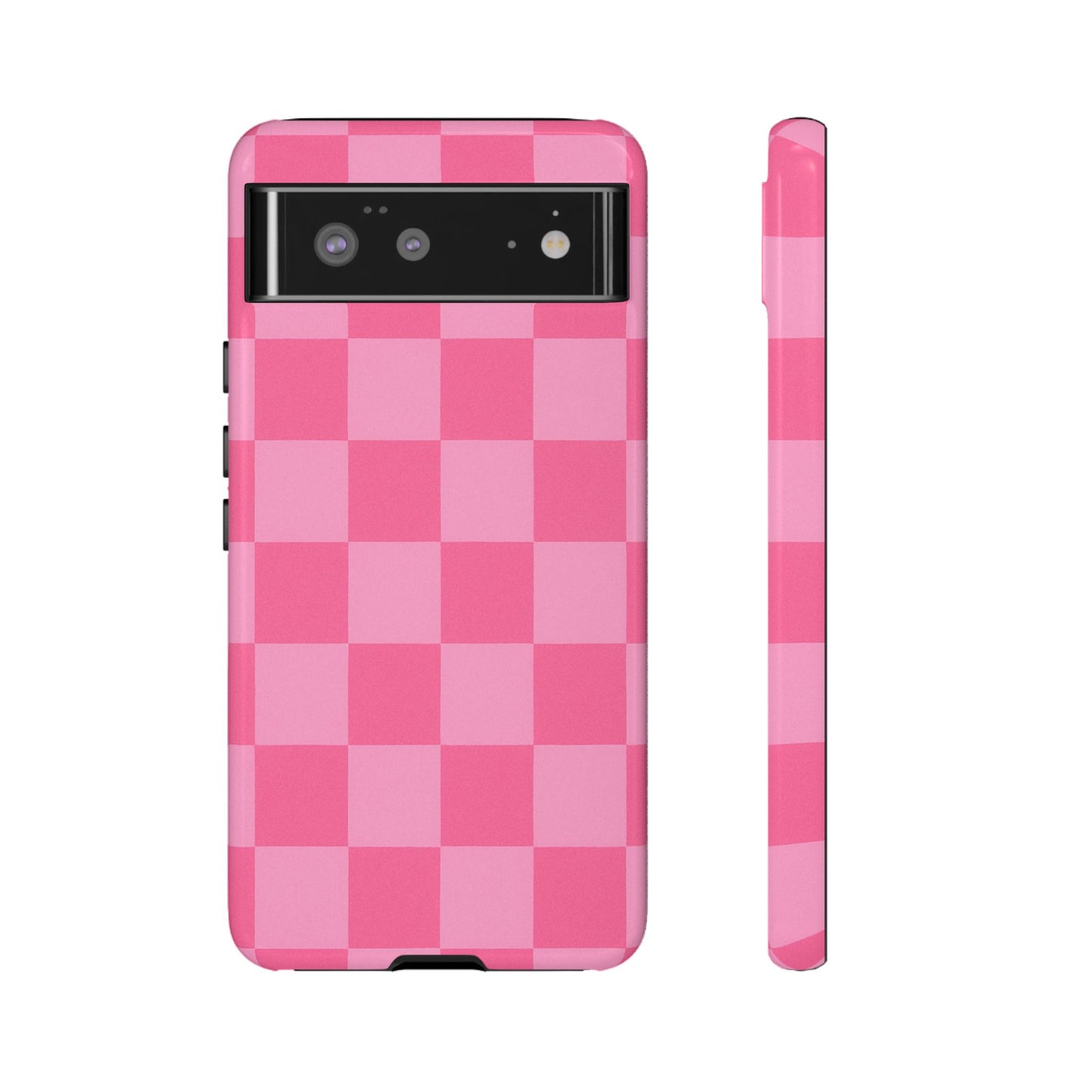 Pink Checkerboard Phone Case | Cute Aesthetic Checkered iPhone & Samsung Tough Case