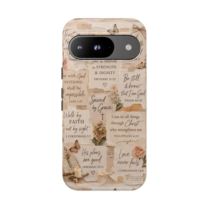 Christian Bible Verse Phone Case | Faith Scripture Aesthetic Floral Christian Case