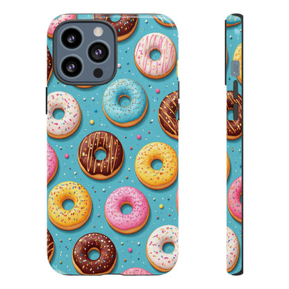 Cute Donut Pattern Phone Case – Colorful Sprinkles Dessert Design for Iphone, Samsung Galaxy and Pixel
