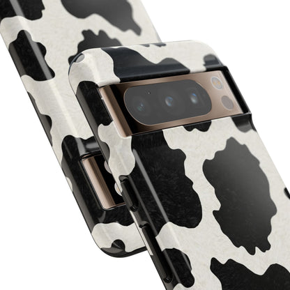 Black & White Cow Print Phone Case | Aesthetic Tough Protective Case