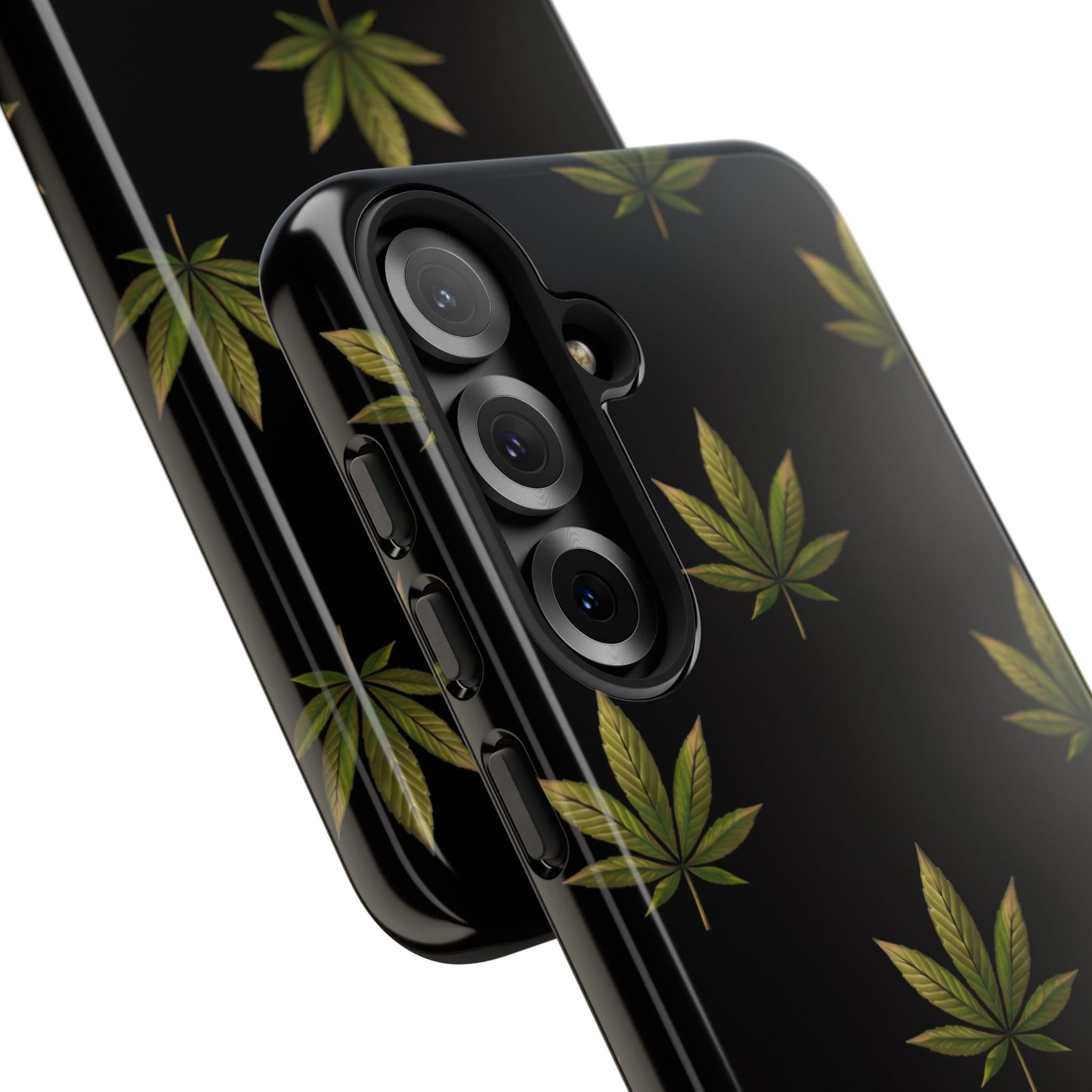 Cannabis Leaf Phone Case Green Weed Leaf Pattern Tough Protective Cover