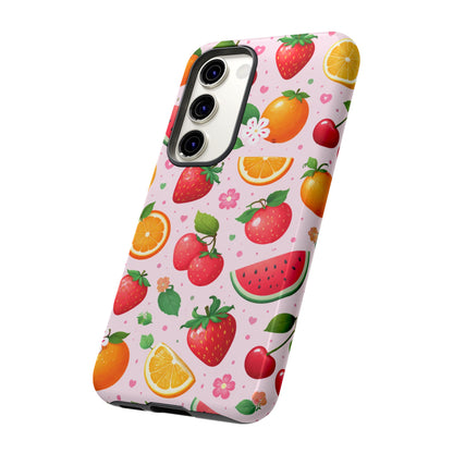 Fruit Phone Case – Tough Shockproof, Strawberry Cherry Citrus Summer Design for Iphone, Samsung Galaxy and Pixel