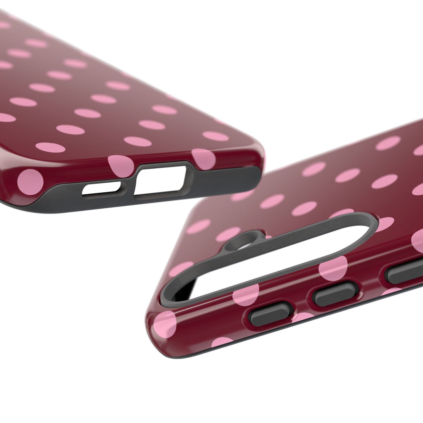 Pink Polka Dot Phone Case – Cute Aesthetic Tough Protective Phone Cover for Iphone, Samsung Galaxy and Pixel