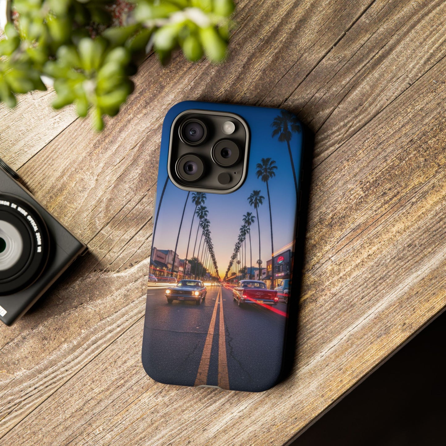 LA Sunset Boulevard Phone Case | Palm Tree Sunset Aesthetic | City Night Tough Case