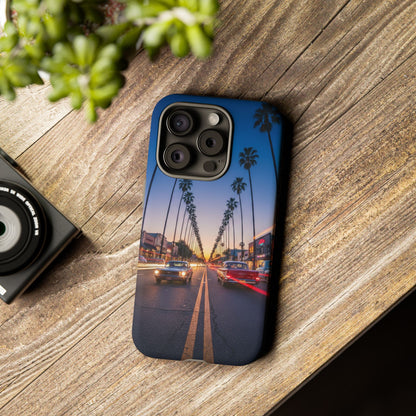 LA Sunset Boulevard Phone Case | Palm Tree Sunset Aesthetic | City Night Tough Case