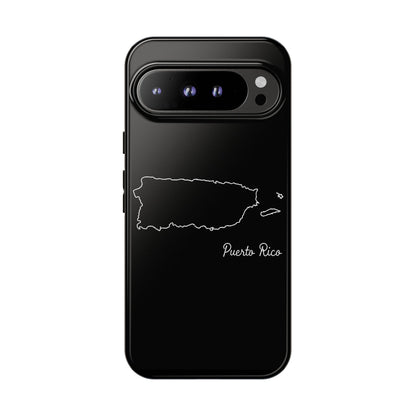 Puerto Rico Outline Phone Case – Minimal Country Map Tough Case (iPhone, Samsung, Pixel)