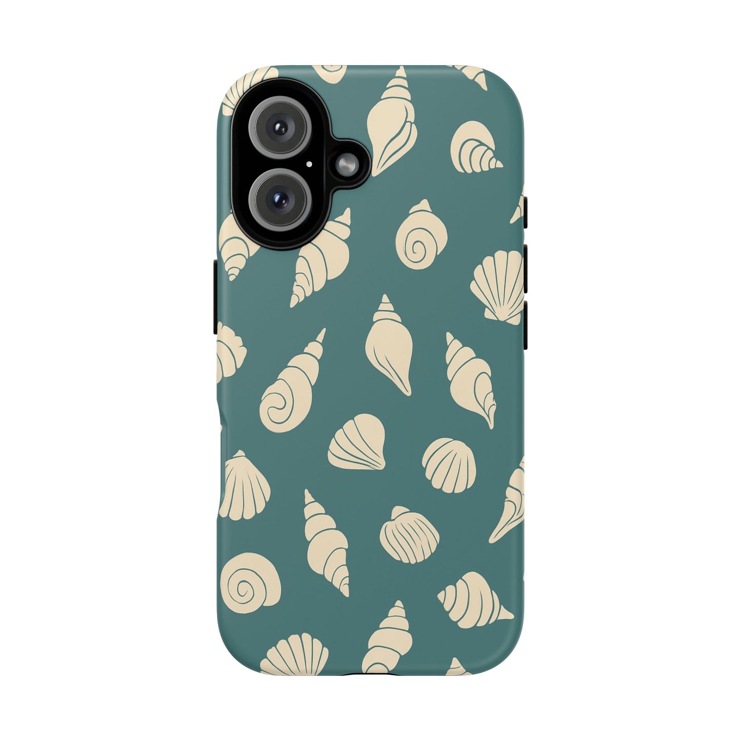 Seashell Pattern Phone Case | Teal Coastal Shells Tough Case for Iphone, Samsung Galaxy and Pixel