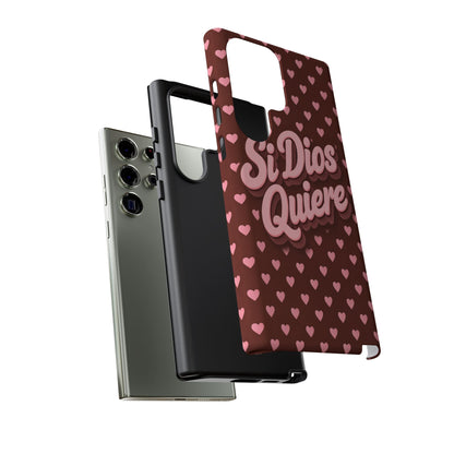 Si Dios Quiere Phone Case Latina Aesthetic Pink Hearts iPhone Samsung
