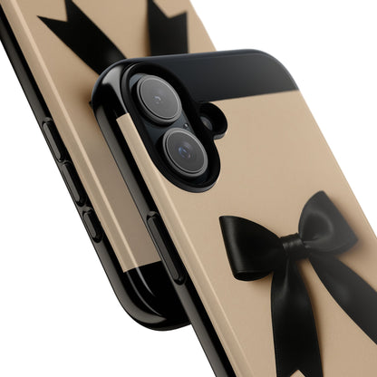 Black Bow Phone Case | Elegant Coquette Bow Design | Chic Neutral Tough Case for iPhone & Samsung