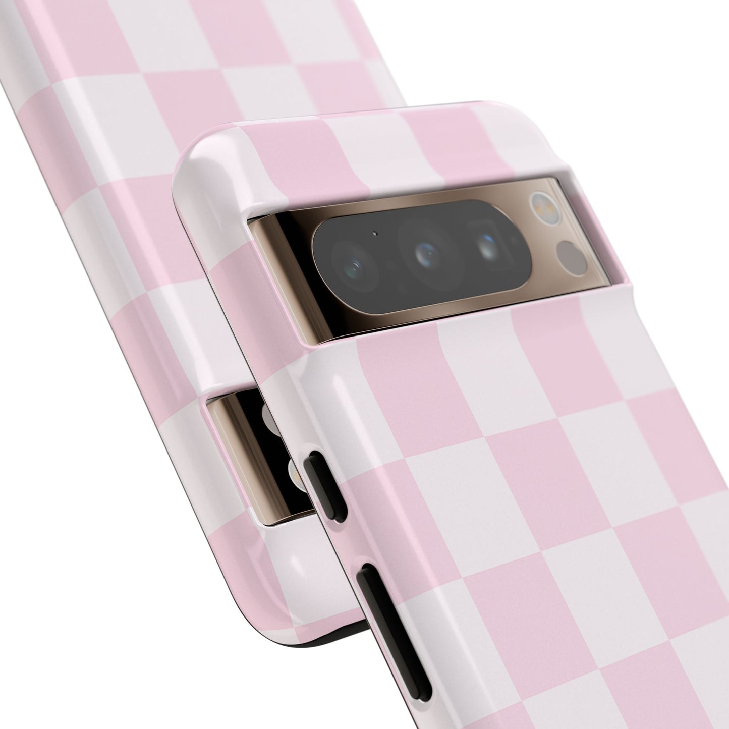 Light Pink Checkerboard Phone Case | Pastel Aesthetic Checkered iPhone & Samsung Tough Case
