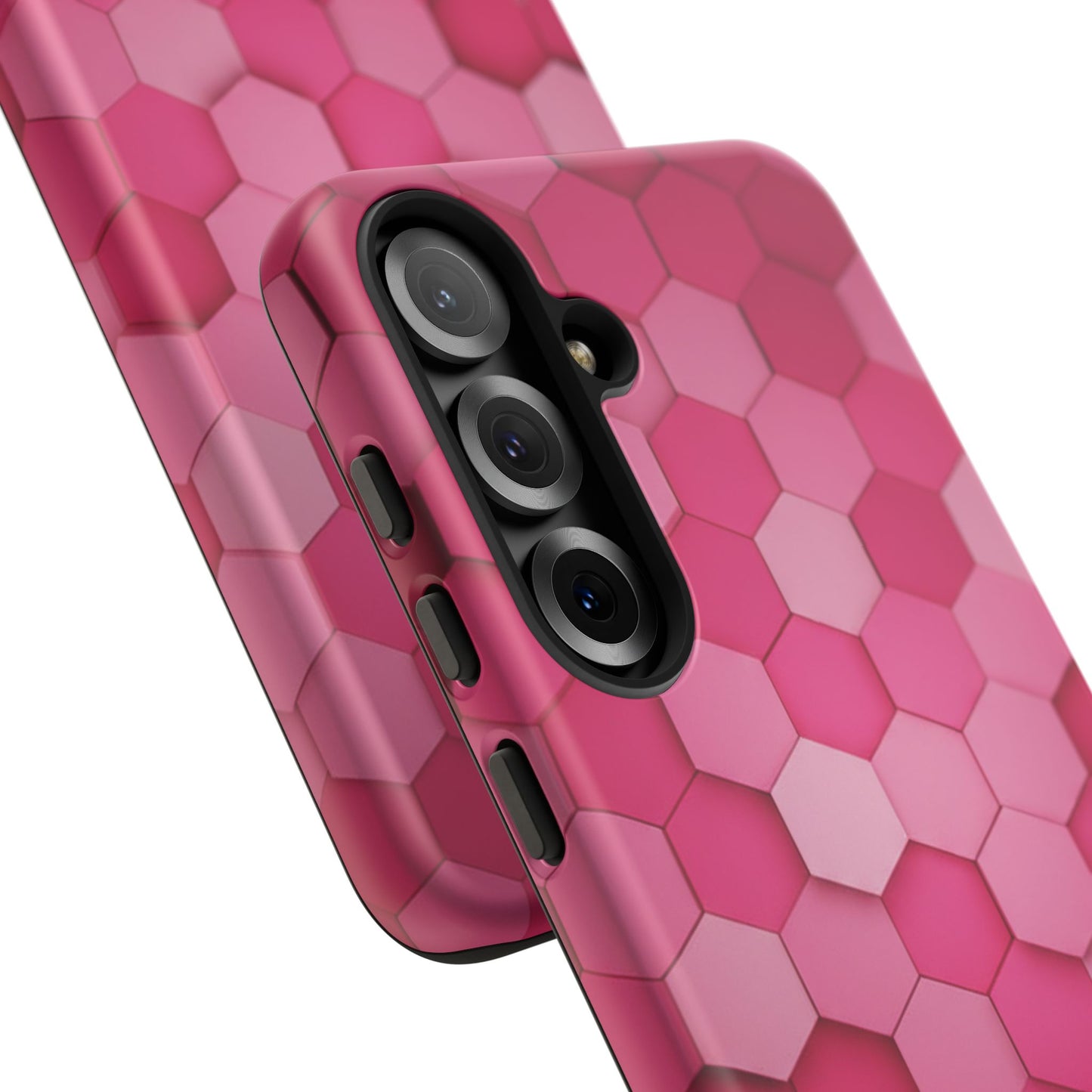 Hot Pink Hexagon Phone Case | Honeycomb Geometric Aesthetic | Cute Pink iPhone & Samsung Tough Protective Case