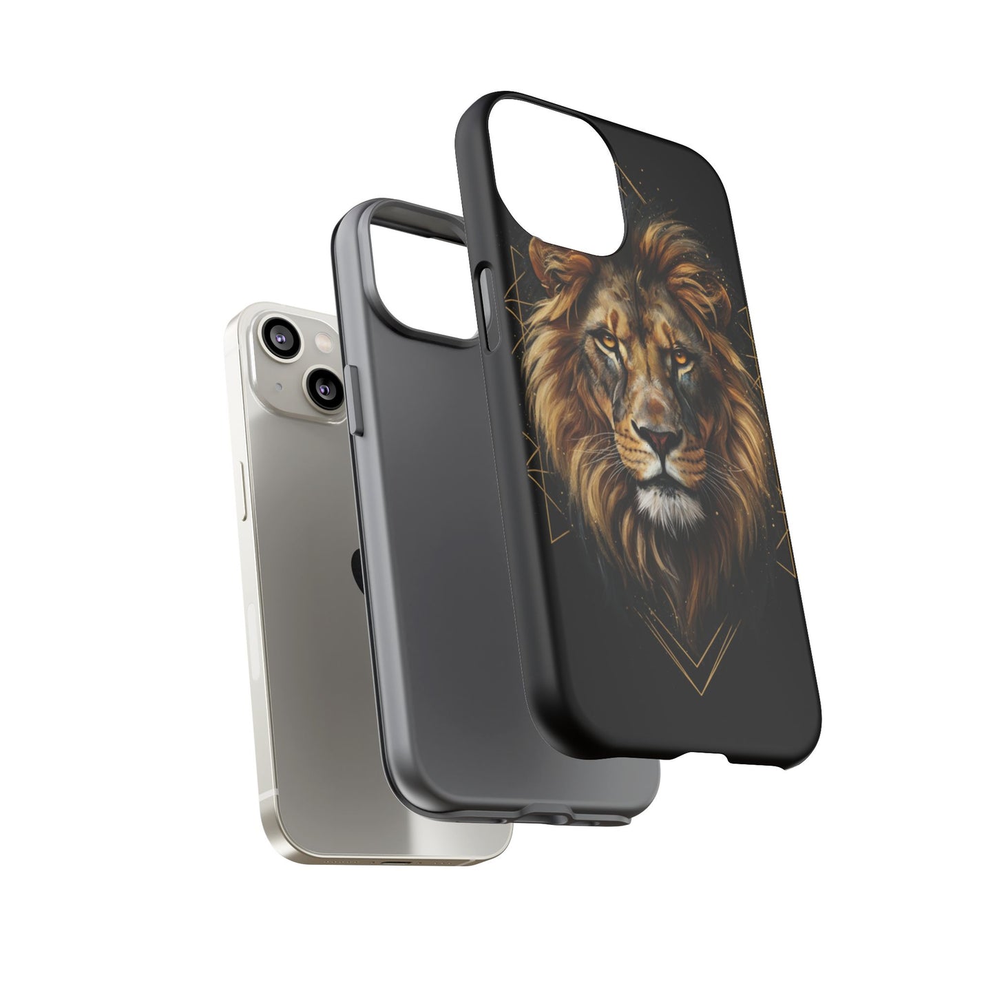 Majestic Lion Phone Case – Black Gold Luxury Lion Art Tough Protective Case