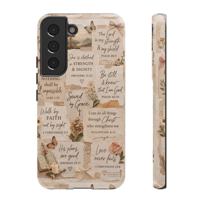 Christian Bible Verse Phone Case | Faith Scripture Aesthetic Floral Christian Case